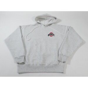 Vintage 80s Kids Ohio State Buckeyes Hoodie Midwest Embroidery Gray XL USA Made